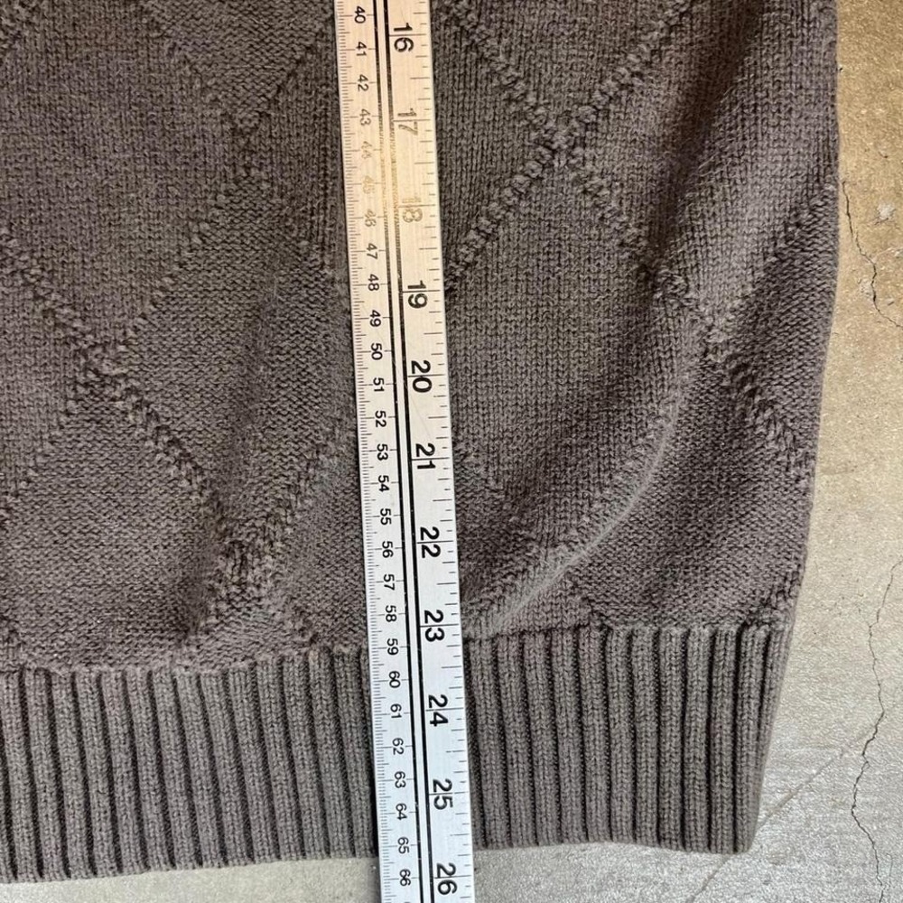 Vintage 90s Brown diamond pattern sweater Men's Size XL - Picture 5 of 6